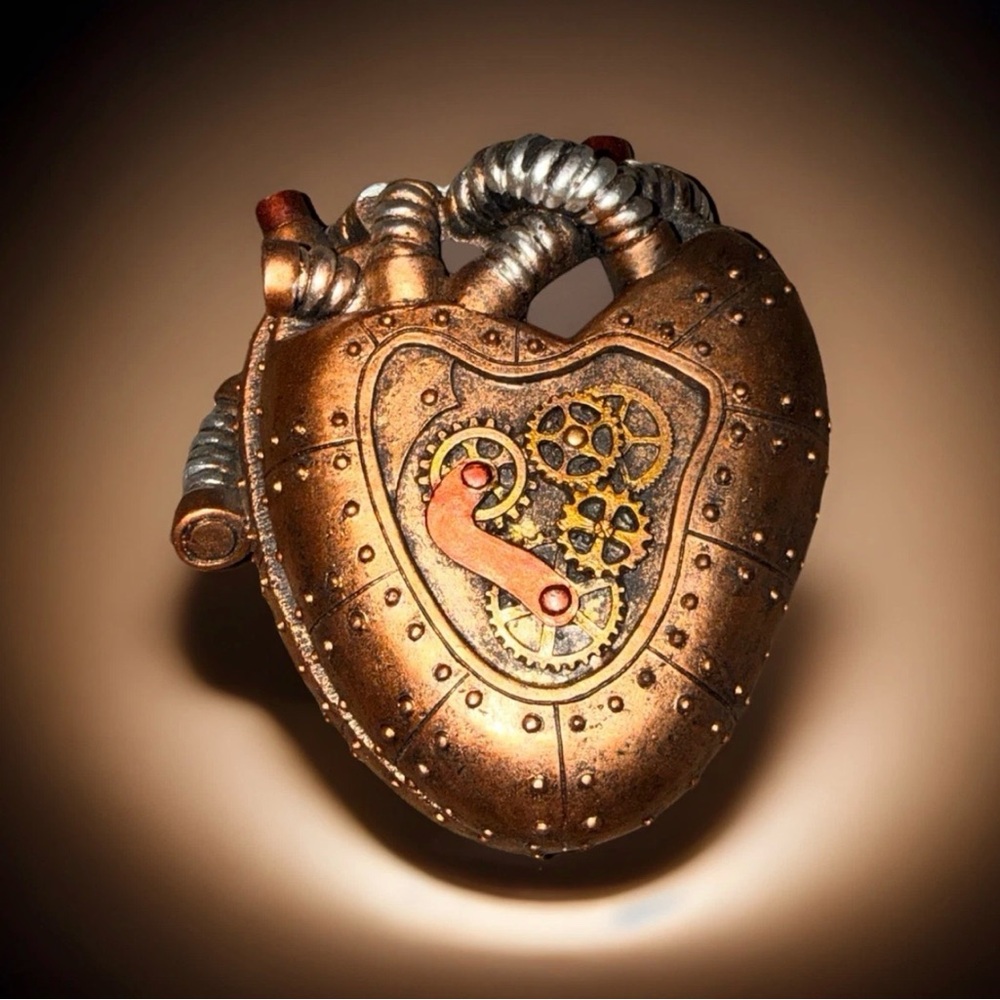 Steam Punk/Robotic Gear Heart Trinket Box-EUC-Never Used